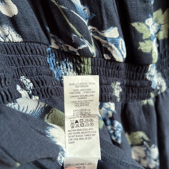 Lucky Brand 2X Blue Floral High Low Hem Midi Dress - Picture 13 of 16